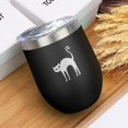 thumbnail image 4 of Cat 12oz Insulated Wine Tumbler with Lid and Straw – Double Wall Vacuum Mug Stainless Steel 304 Interior for Hot & Cold Drinks Coffee, Wine, Cocktails, 4 of 5