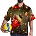 thumbnail image 4 of Seven Starred Ladybird Men's Short Sleeve Hawaiian Beach Shirt Casual Printed Button Down Summer Unisex Casual Shirt, 4 of 6