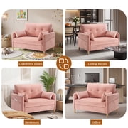 BedLuxury 47'' Wide Loveseat, 2-seat Chenille sofa with 2 Pillows for Living Room and Small Spaces, Pink