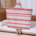 thumbnail image 5 of Red and Green Christmas Pattern Hooded Bath Towel，50"x30" for Ages 3 To 12 Kids, Quick Dry Lightweight Soft Microfiber Hood Beach Towel Cover Up for Kids, 5 of 7