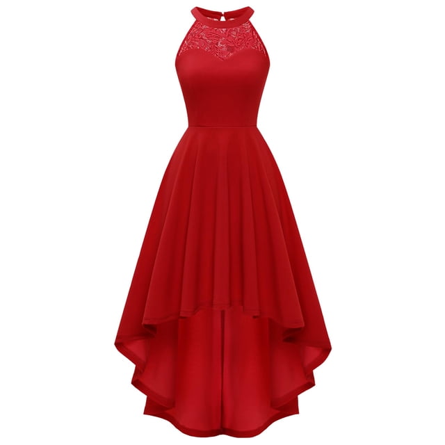 Vestido Bbonlinedress rojo Hi-Lo para cóctel, noche de graduación, boda, XS