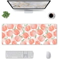 thumbnail image 2 of Cute Peach Large Mouse Pad for Desk XL Gaming Mouse Pad 31.5x11.8in Extended Desk Mat Non-Slip Base Desk Pad with Stitched Edge Computer Keyboard Mouse Mat Gaming Mousepad for Home Office, 2 of 6