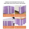 thumbnail image 5 of Farmhouse Purple Bed Skirt Queen Size 18" Drop White Stripe Ruffled Wrap Around Bed Skirts Adjustable Elastic Bedskirt Dust Ruffle for Queen Size Bed, 5 of 7