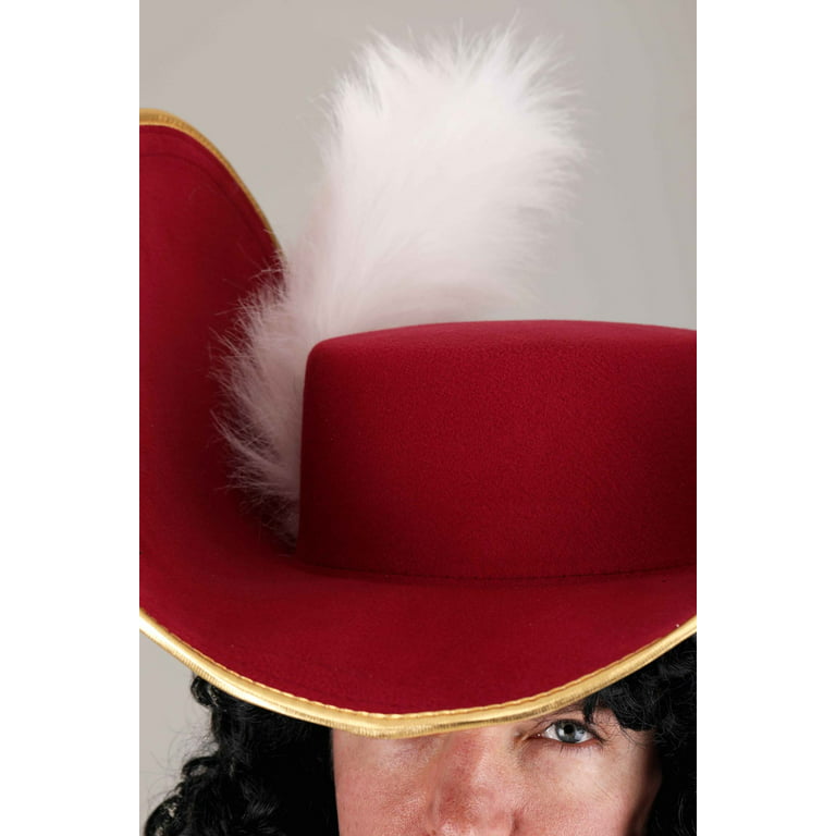 Fun Costumes Premium Captain Hook Hat, adult Unisex, Size: One size, Red