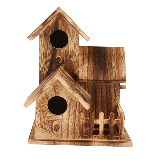 Wood Bird Houses for Outside with Pole Wooden Bird House for Finch