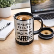Self -Stirring Automatic Coffee Mug 11oz Capacity, Self Stirring Mug with Temperature Control & Push button operates, stainless steel coffee cup with 2 “AAA” Batteries (Not Included) Heating Mug