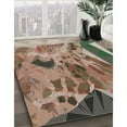 thumbnail image 2 of Ahgly Company Indoor Square Patterned Light French Beige Brown Abstract Area Rugs, 7' Square, 2 of 6