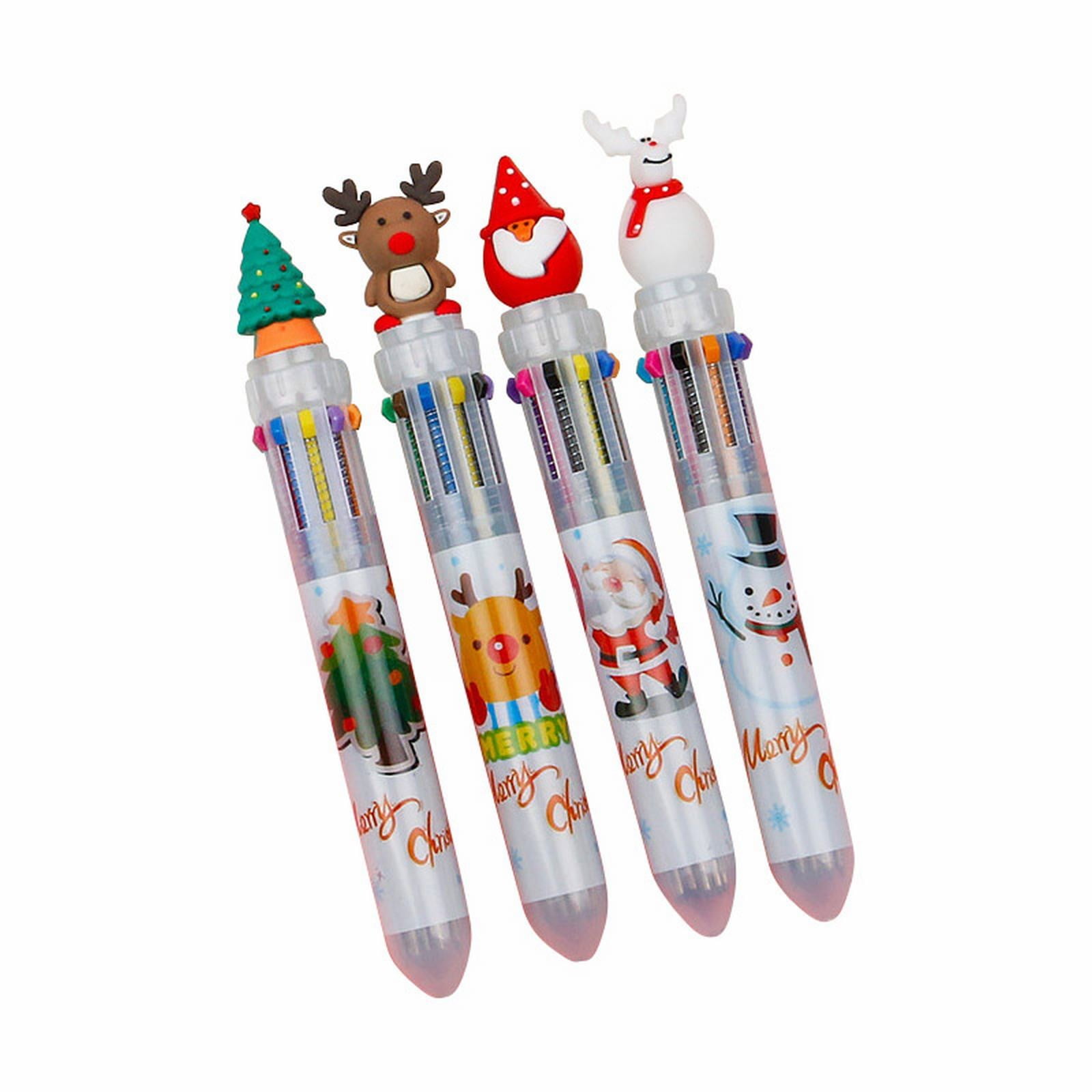 Ciieeo 16Pcs fun pens for kids christmas ball pen christmas party supplies  ball point pens black deer gel pen christmas reward stationery office gel