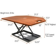 Stand Steady X-Elite Pro | Premier Corner Standing Desk Converter | Extra Large 40 Inch Sit to Stand Desk | Fully Assembled | Height Adjustable Desk Converter for Cubicles and L-Shaped Desks (Cherry)