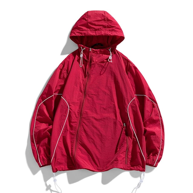 RXIRUCGD Veste Décontractée à Capuche à Manches Longues pour Hommes, Rouge, Taille : 3TG