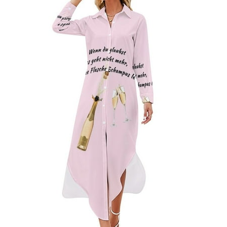 If you think it's no longer possible / champagne Long Sleeved Shirt Dress dresses for official occasions dresses for woman