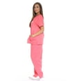 thumbnail image 2 of Just Love Women's Nursing Scrub Set - Six Pockets, V-Neck, Cargo Pant for Comfortable Workwear (X-Large, Coral), 2 of 4