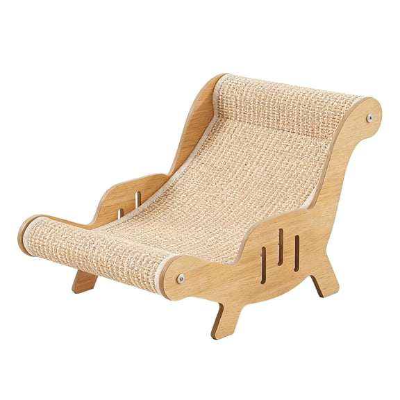 Scratcher Bed for Cat, Wooden Sisal Recliner Scraper Board Chair for Indoor Cats