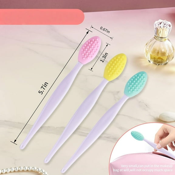 Lip scrub brush with silicone cleansing brush, gentle exfoliating and blackhead removal brush, massage