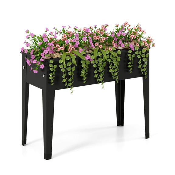 Costway Raised Garden Bed Elevated Metal Planter Box with Legs Drainage Holes Gardening Box