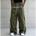 thumbnail image 3 of USNSM Men's Drawstring Elastic Waist Sports Pants Wide Leg Loose Trousers Soft Cozy Breathable Lightweight Casual Business Daily Wear Green M, 3 of 6