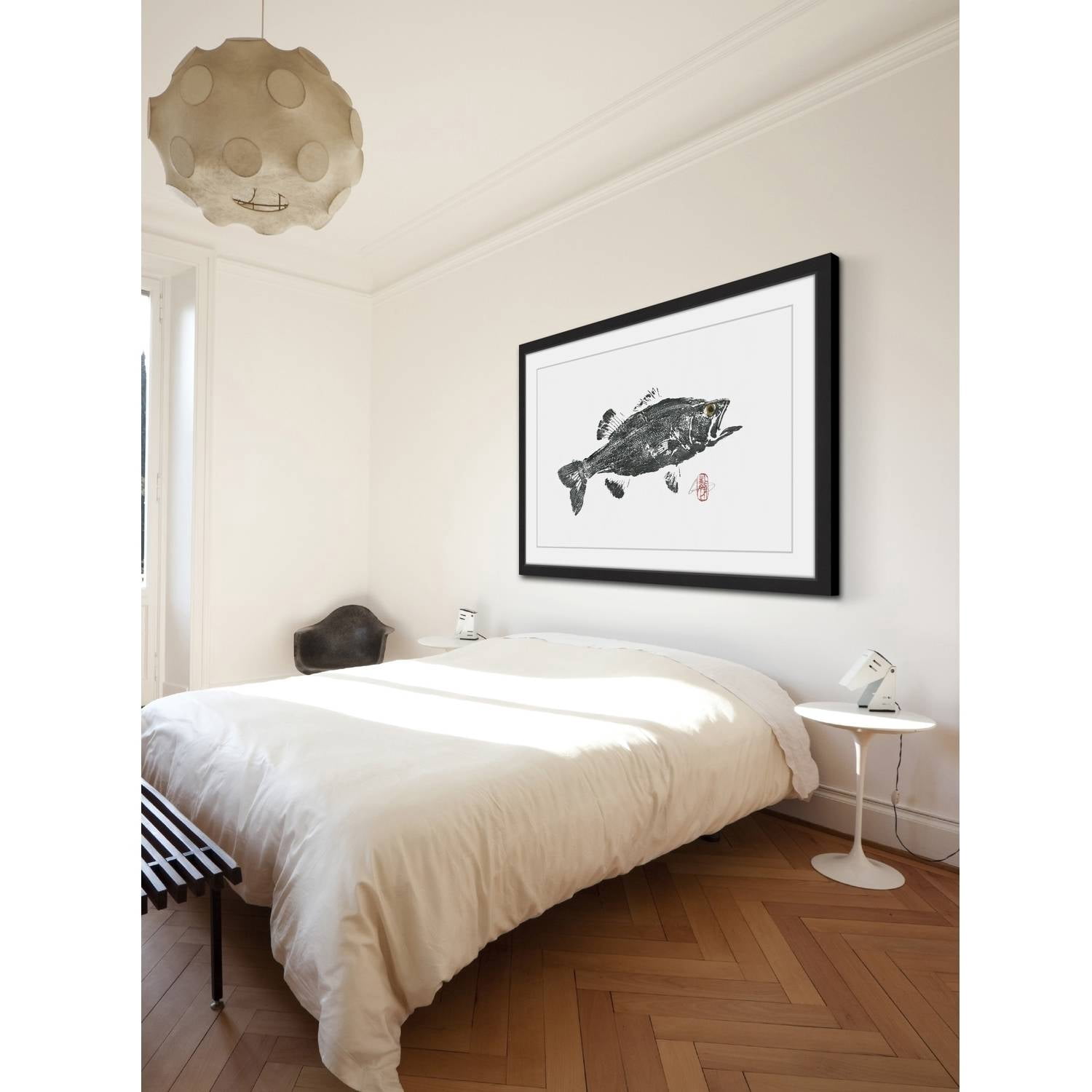 "Large Mouth Bass" Framed Painting Print