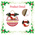 thumbnail image 6 of Welcome To The North Pole Door Sign Home Decor Round Wood Wreaths Wall Hanging Sign Farmhouse Porch Sign Front Door Decoration for Housewarming Gift All Seasons Holiday,11In, 6 of 6