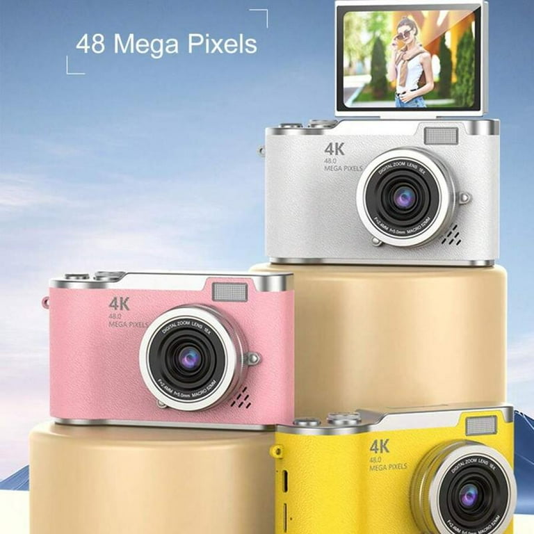 4K Digital Camera 48MP Portable CCD Camera 8X Zoom Compact Small