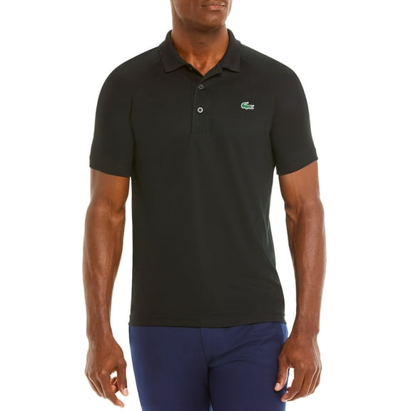 Lacoste BLACK Men's Breathable Run-Resistant Interlock Polo Shirt, US 7-2X-Large