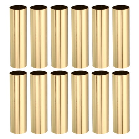 

Uxcell E12 Candle Socket Covers 3.1 Inch Tall Chandelier Sleeves Candelabra Base Holder Gold Tone 12 Pack