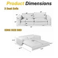 thumbnail image 3 of FIRSCOOK 93" King Size Sleeper Sofa Bed, 3-in-1 Pull Out Teddy Couch with Chaise Lounge & 2 Lumbar Pillows, Blue, 3 of 8