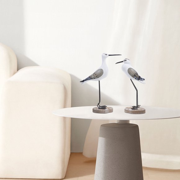 VERDANVERSE 2 Pcs Décoration de Table Mouette Réaliste en Matériau Synthétique Cadeau pour le Nouvel An