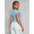 thumbnail image 3 of Womens Ambiance Ribbed Knit Crew Neck Crop Top, 3 of 3