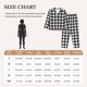 thumbnail image 4 of Balery Black White Plaid Conjunto de Pijama con Estampado para Mujer, Conjunto de Dos Piezas con Manga Larga, Ropa de Dormir Suave con Bolsillos, Pijamas Cómodos-Large, 4 of 7