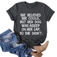 thumbnail image 3 of B91xZ Womens Mode Col Rond en Vrac Ajusté T-Shirt Manches Courtes T-Shirts Extensibles de Base, Gris Foncé XL, 3 of 5