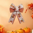 thumbnail image 4 of Large Fall Pumpkin Bow Wreath 11.81×7.09 inch Orange Bows,Maple Leaves Bows for Front Door,Fall Thanksgiving Decor,Burlap Bows for Wreath Indoor Outdoor Decorations, 4 of 7