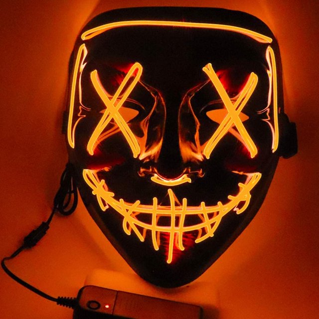 Máscara de carnaval LED, máscara LED con 3 modos de flash para Halloween carnaval fiesta de disfraces cosplay Sincero Electrónica