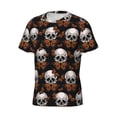 thumbnail image 5 of Vsdgher Butterfly Skull Print Men's Dry Fit Mesh Athletic Shirts Moisture Wicking Tennis T-Shirt Tops, 5 of 9