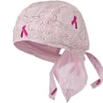 thumbnail image 3 of Buy Caps and Hats Pink Ribbon Butterfly Headwraps Womens Skull Cap Doo Rag Fun Cotton (Pink Ribbon Paisley), 3 of 3