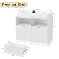 thumbnail image 7 of ANPOO Fluted Changing Table Dresser, 2-in-1 Convertible Baby Changing Station with Capacity Changing Tray, Removable Topper, Nursery Dresser with 4 Drawers & Open Storage, Anti-Tipping Device, 7 of 7