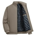 thumbnail image 3 of qucoqpe Winter Coats Men's Solid Color Long Sleeve Stand-up Zipper Coat Warm Outerwear, 3 of 5