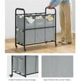 thumbnail image 5 of 3-Bag Laundry Sorter Cart with Lockable Wheels, Heavy Duty Storage Basket for Clothes, 5 of 7