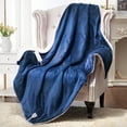 thumbnail image 5 of CAROMIO Electric Blanket Full Size 72" x 84", Thick Flannel & Sherpa Heated Blanket Full with 5 Heating Levels & 4 Hours Auto Off, Overheating Protection, Navy Blue, 5 of 7