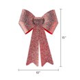 thumbnail image 5 of Red & White Glitter Plastic Christmas Bow, 11 in, by Holiday Time, 5 of 5