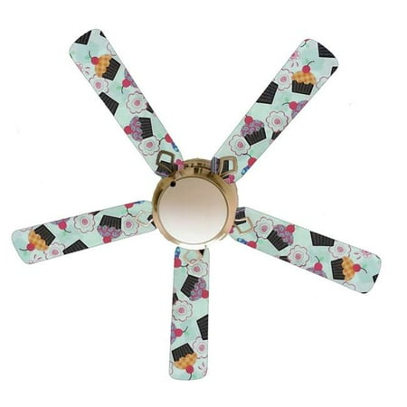 

888 Cool Fans F52-0001044 52 in. Girly Cupcakes on White 5-Blades Ceiling Fan with Lamp