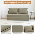 thumbnail image 4 of Aukfa Twin Folding Sofa Bed Sleeper Chair with Pillows, Corduroy Convertible Floor Couch Mattress for Living Room, Dorm, Guest Room, Green, 4 of 8