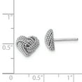 thumbnail image 2 of Primal Silver Sterling Silver Rhodium-plated Small Twisted Knot Heart Post Earrings, 2 of 4