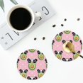 thumbnail image 4 of Naloa Panda Avocado Leather Coasters for Drinks, Durable Drink Coasters 4 Set for Tabletop Protection, Luxurious Home Décor and Housewarming Gift ( {designName})Round Shape, 4 of 6