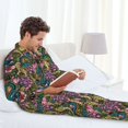thumbnail image 5 of KLL Snake And Flower Sleepwear Mens Flannel Pajamas,Long Cotton Pj Set, 5 of 7