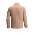 thumbnail image 4 of Mens Turtleneck Cable Knit Sweater Solid Color Long Sleeve Knit Pullover Fall Winter Warm Loose Fit Casual Knit Jumper Tops Light Brown XL, 4 of 6