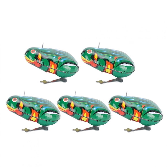 Wind Up Toys, 5Pcs Clockwork Spring Frogs Toy Jumping Frogs Hoppity Frogs Green Metal Jumping Frogs Wind Up Toys for Cat Dog Playing Accessories
