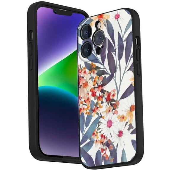 Compatible with iPhone 14 Pro Phone Case, Flowers 147 Case Men Women, Flexible Silicone Shockproof Case for iPhone 14 Pro
