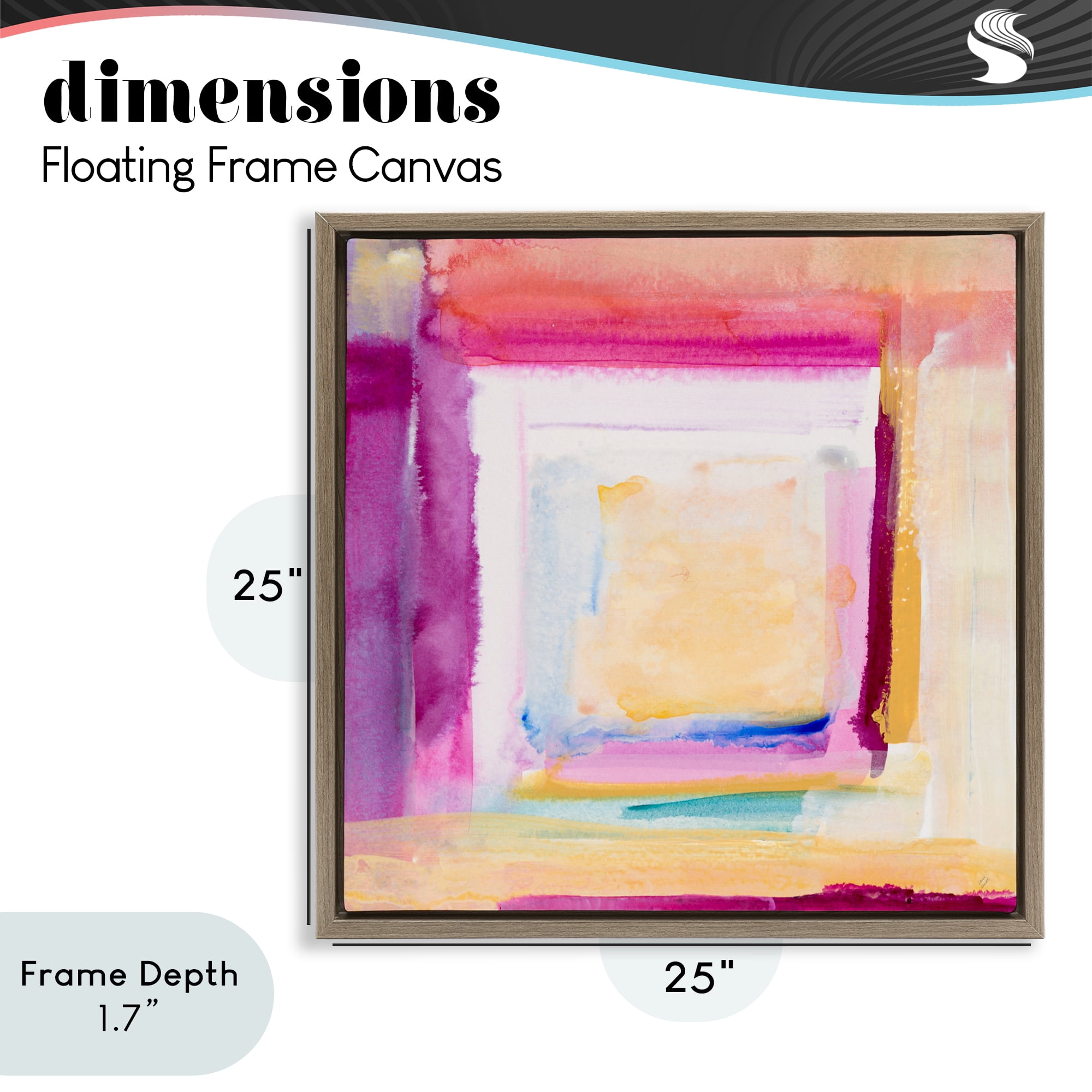 Stupell Industries Vibrant Layers New Day Brown Framed Floater Canvas Wall Art, design by Lanie Loreth
