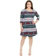thumbnail image 4 of Women's Christmas Print Dress, Fair Isle Reindeer/Black, 2XL, 4 of 5