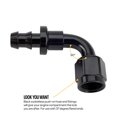 thumbnail image 4 of Socketless Hose End Fitting, Black 90 Degree Push-On Hose Barb Adapter, Aluminum -6 AN, 4 of 6